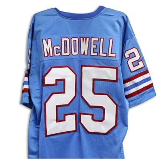Bubba McDowell Jersey Houston Oilers Custom Throwback Football