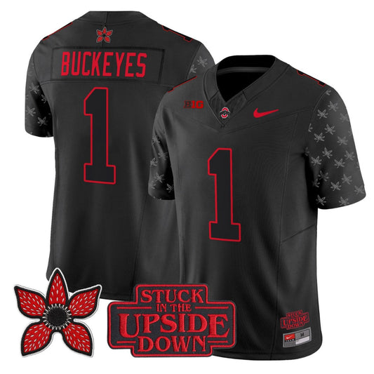 Buckeyes Jersey #1 Ohio State Buckeyes Stranger Things Edition Vapor Stitched