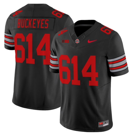Buckeyes Jersey #614 Ohio State Heritage Stripe 2025-26 Stitched Black