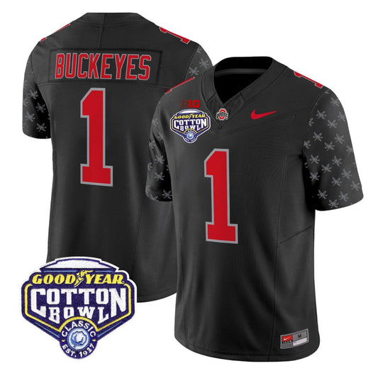 Buckeyes Jersey #1 Ohio State 2025 Cotton Bowl Patch Limited Stitched