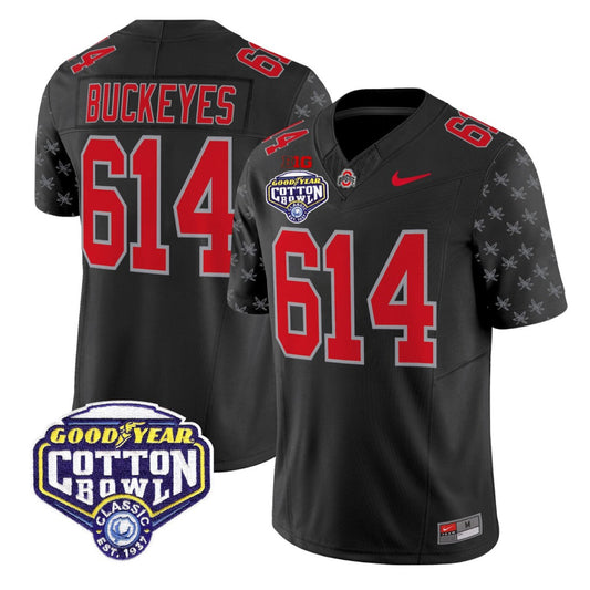 Buckeyes Jersey #614 Ohio State 2025 Cotton Bowl Patch Vapor Stitched