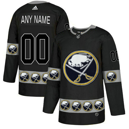 Buffalo Sabres Custom Black Team Logos Fashion Jersey