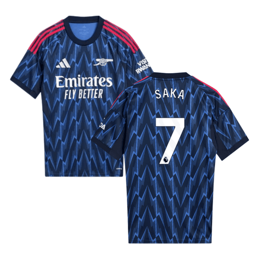 Bukayo Saka #7 Arsenal 2025-26 Away Men Jersey – Blue
