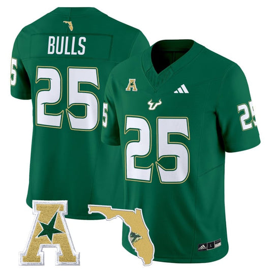 Bulls Jersey #25 South Florida Bulls 2025 Vapor Limited Stitched Green