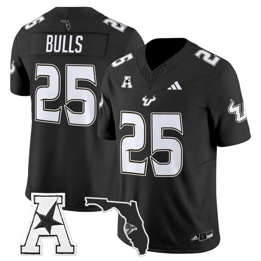 Bulls Jersey #25 South Florida Bulls 2025 Vapor Limited Stitched Black