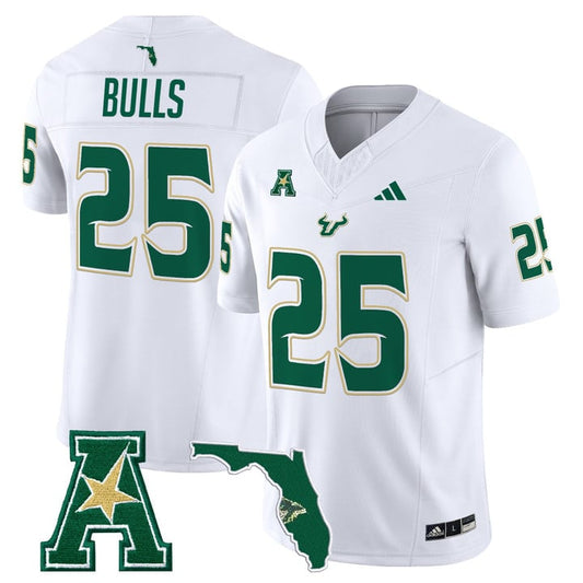 Bulls Jersey #25 South Florida Bulls 2025 Vapor Limited Stitched White