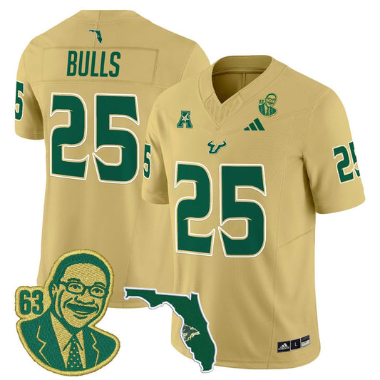 Bulls Jersey #25 South Florida Bulls Lee Roy Selmon Legacy Stitched Gold
