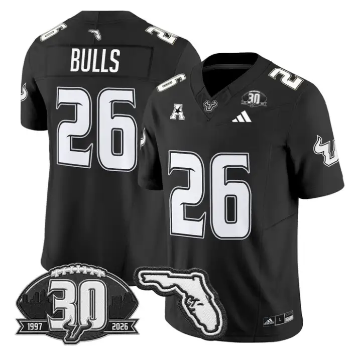 Bulls Jersey #26 South Florida Bulls 30th Patch Limited Stitched