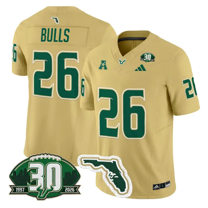 Bulls Jersey #26 South Florida Bulls 30th Patch Limited Stitched