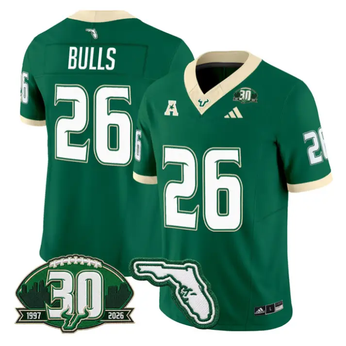 Bulls Jersey #26 South Florida Bulls 30th Patch Limited Stitched