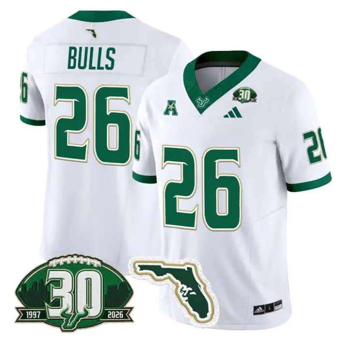 Bulls Jersey #26 South Florida Bulls 30th Patch Limited Stitched