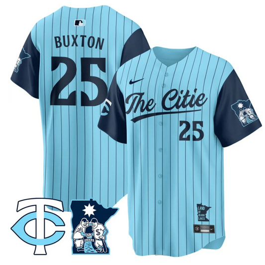 Byron Buxton Jersey #25 Minnesota Twins 2025 City Connect Concept Stitched Blue