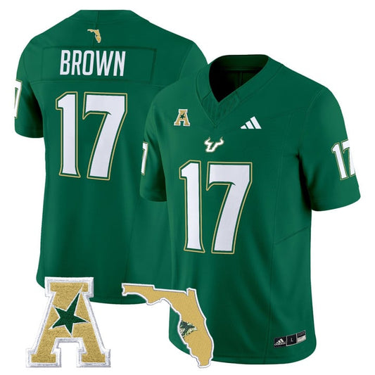 Byrum Brown Jersey #17 South Florida Bulls 2025 Vapor Limited Stitched Green