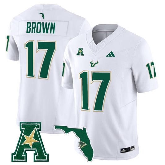 Byrum Brown Jersey #17 South Florida Bulls 2025 Vapor Limited Stitched White