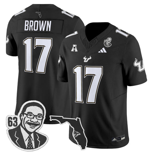 Byrum Brown Jersey #17 South Florida Bulls Lee Roy Selmon Legacy Stitched Black