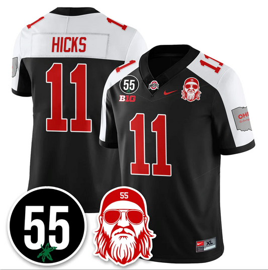 C.J. Hicks Jersey #11 Ohio State Buckeyes Nick Mangold Patch Stitched