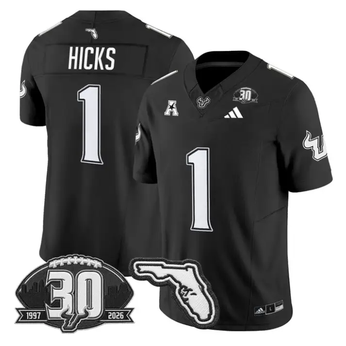 C.J. Hicks Jersey #1 South Florida Bulls 30th Patch Limited Stitched
