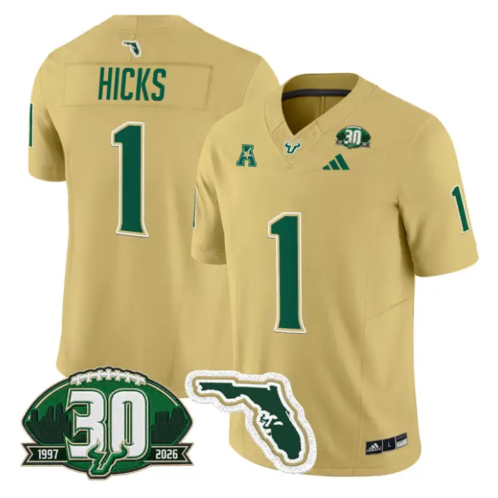 C.J. Hicks Jersey #1 South Florida Bulls 30th Patch Limited Stitched