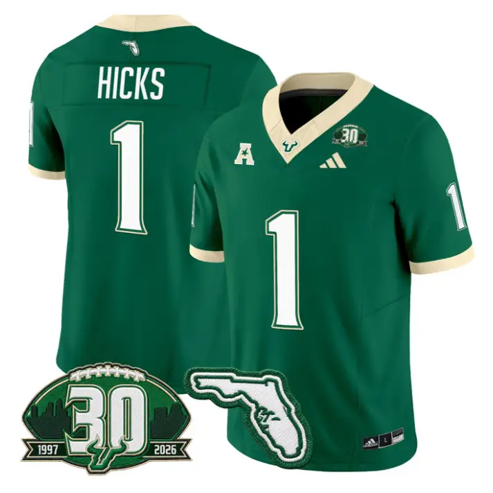C.J. Hicks Jersey #1 South Florida Bulls 30th Patch Limited Stitched