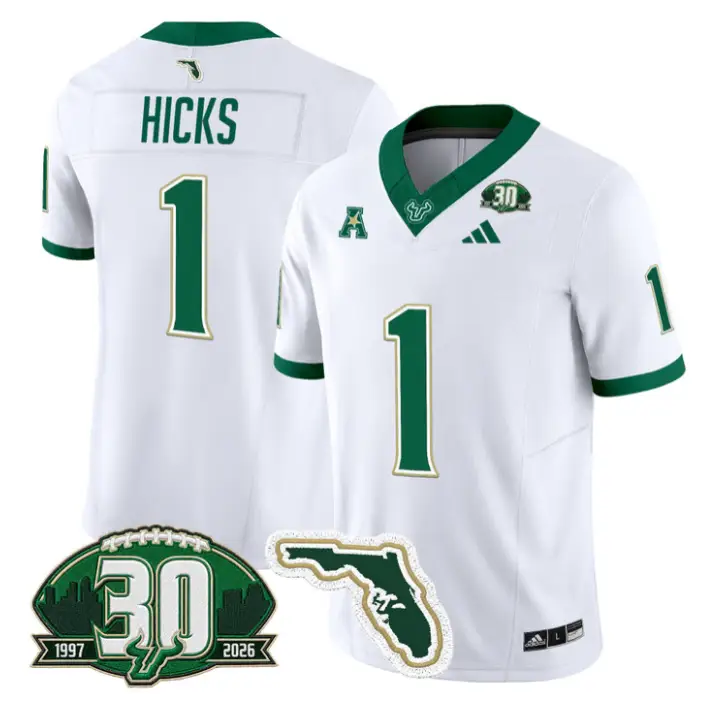 C.J. Hicks Jersey #1 South Florida Bulls 30th Patch Limited Stitched