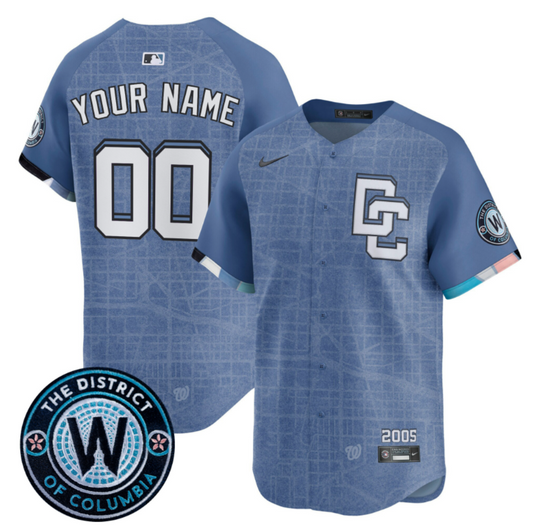 Custom Washington Nationals Jersey 2025 City Connect Vapor Premier Limited Stitched Blue