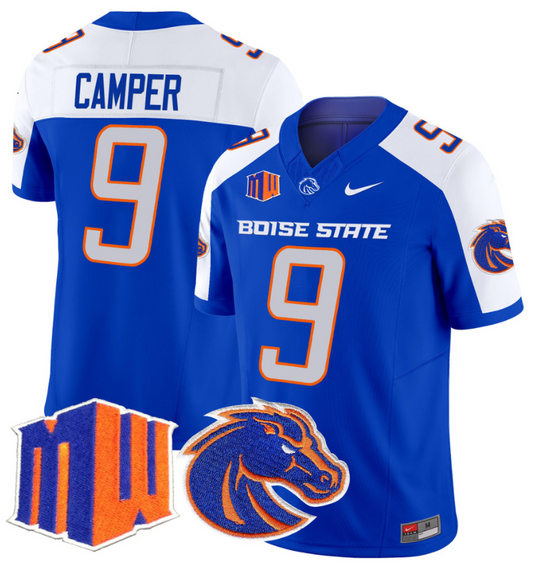 Cameron Camper Jersey #9 Boise State Broncos Vapor Limited College Football Stitched Royal Alternate