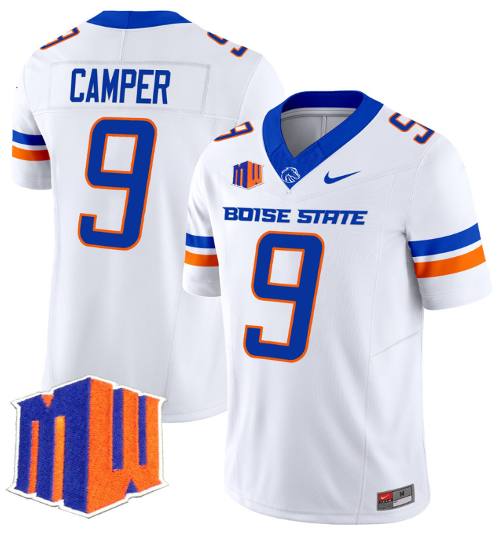 Cameron Camper Jersey #9 Boise State Broncos Vapor Limited College Football Stitched White