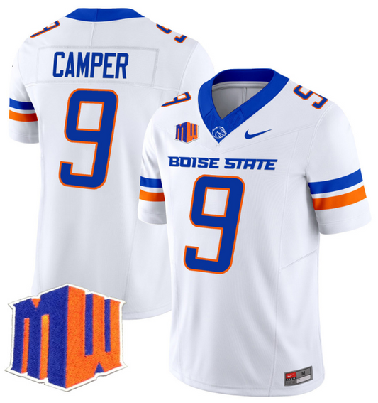 Cameron Camper Jersey #9 Boise State Broncos Vapor Limited College Football Stitched White