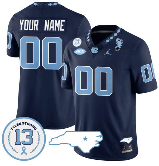 Custom North Carolina Tar Heels Jersey Name and Number Vapor College Football Stitched Navy