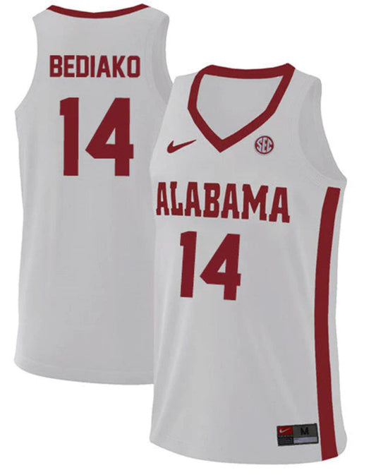 Charles Bediako Jersey Alabama Crimson Tide College Basketball Replica White #14