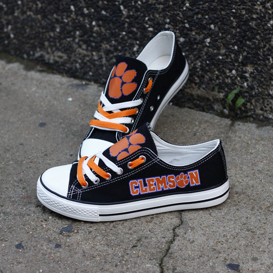 Clemson Tigers Limited Print NCAA College Students Low Top Canvas Shoes Sport Sneakers