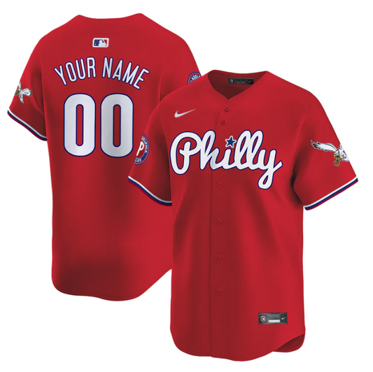 Custom Phillies and Eagles Jersey Name, Number Vapor Premier Limited Stitched Red