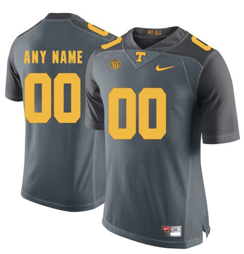Custom Tennessee Volunteers Jersey Name and Number NCAA College Football Grey Yellow