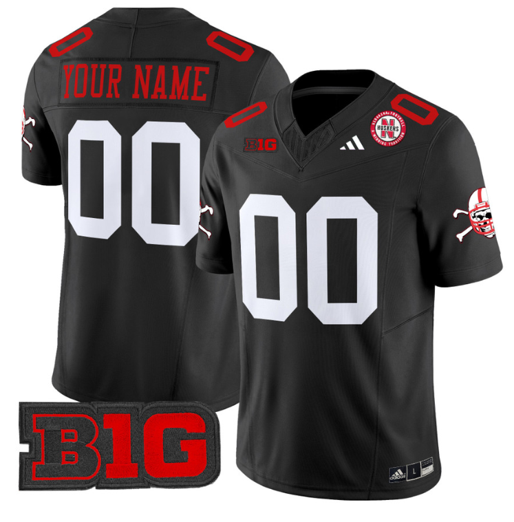 Custom Nebraska Cornhuskers Jersey Name and Number Vapor Limited Football Black