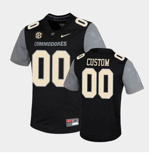 Custom Vanderbilt Commodores Jersey Name and Number NCAA College Football Untouchable Black