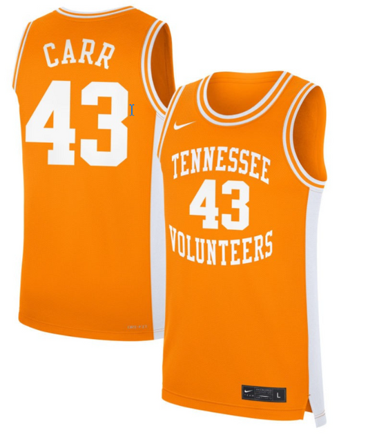 Cameron Carr Jersey #43 Tennessee Volunteers Basketball NIL Orange