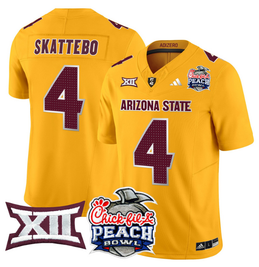 Cam Skattebo Jersey #4 Arizona State Sun Devils 2025 Peach Bowl Gold