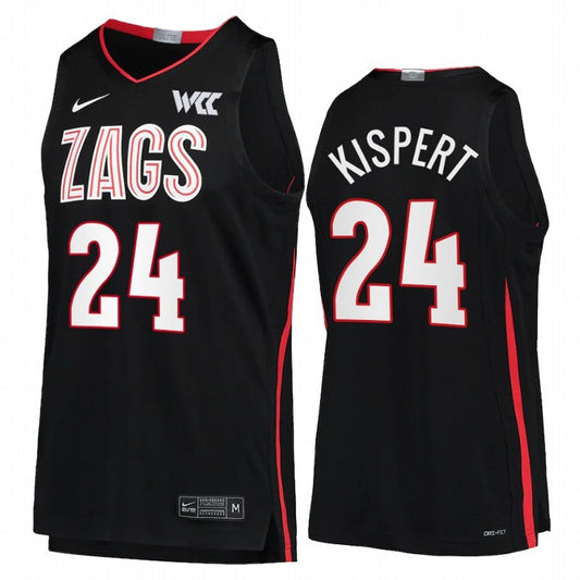 Corey Kispert Jersey Gonzaga Bulldogs College Basketball Black #241