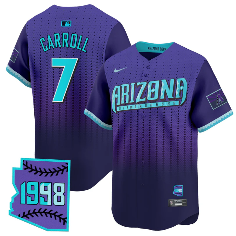 Corbin Carroll Jersey #7 Arizona Diamondbacks 2025 City Connect Vapor Premier Limited Stitched