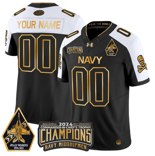 Custom Navy Midshipmen Jersey Commander-in-chief's Trophy Champions Alternate