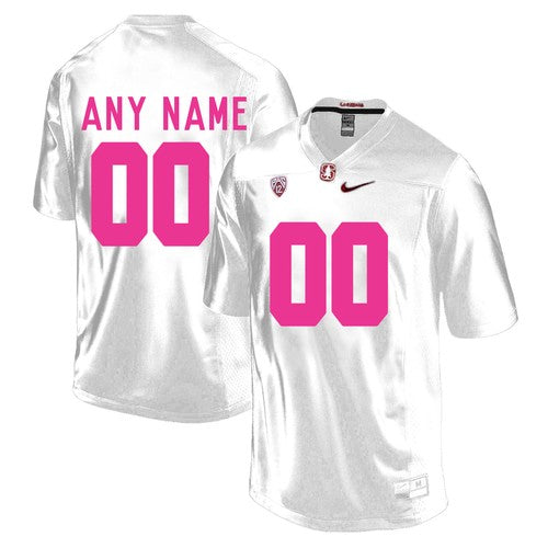 Custom Stanford Cardinal Jersey Name and Number NCAA College Football White Pink