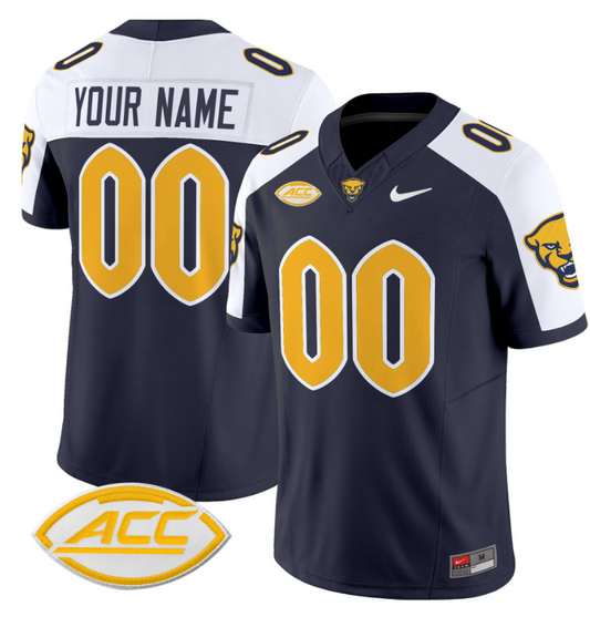 Custom Pittsburgh Panthers Jersey Name and Number Vapor Limited College Football Stitched Navy Alternate