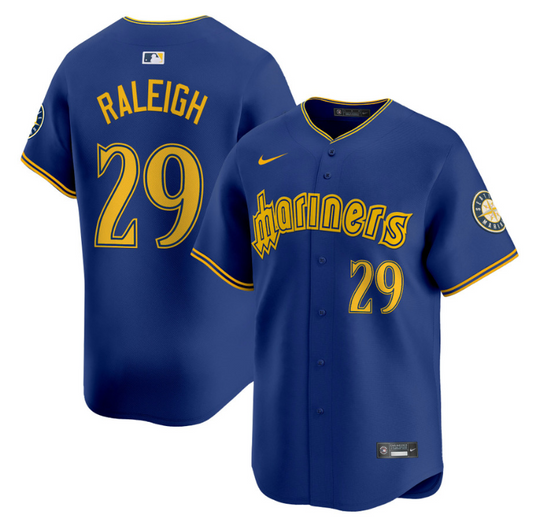 Cal Raleigh Jersey #29 Seattle Mariners 2025 Vapor Premier Limited Stitched Blue