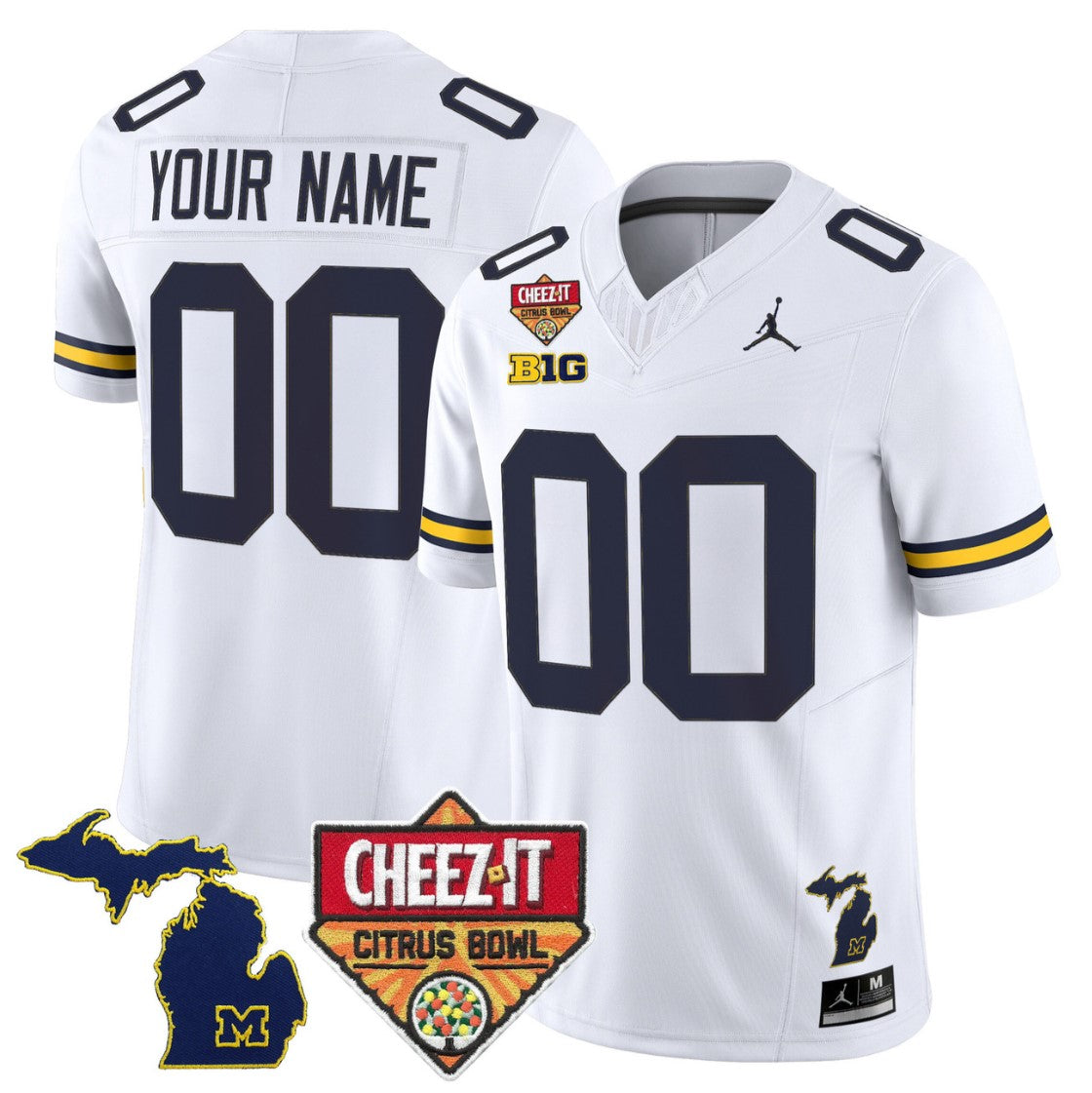 Custom Michigan Wolverines Jersey 2025 Cheez-It Citrus Bowl Stitched