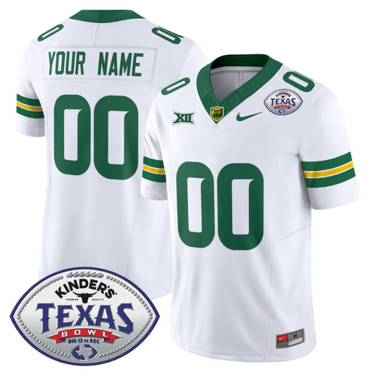 Custom Baylor Bears Jersey 2024 Texas Bowl Patch Football Stitched White