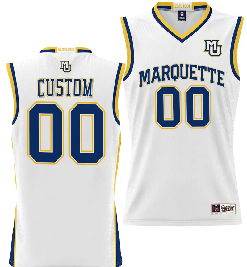 Custom Marquette Golden Eagles Jersey Name and Number NIL Basketball