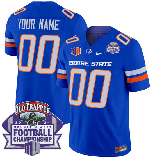 Custom Boise State Broncos Jersey 2024 Championship Patch Royal