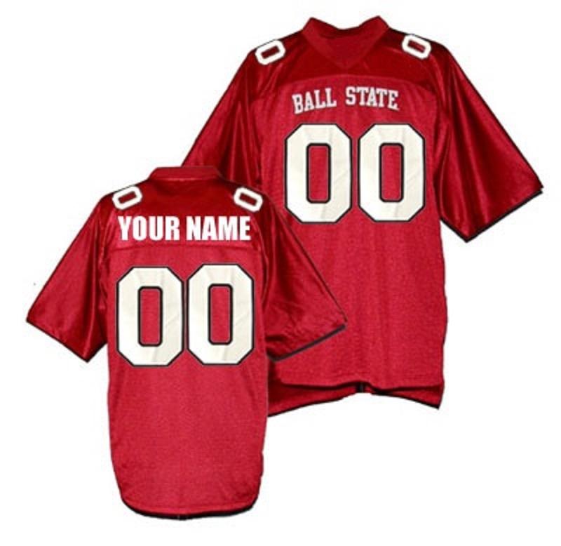 Custom Ball State Jersey Name and Number NCAA College Football Red