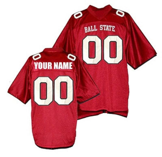 Custom Ball State Jersey Name and Number NCAA College Football Red