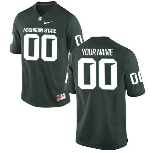 Custom Michigan State Spartans Jersey Name and Number College NCAA Football Replica Green
